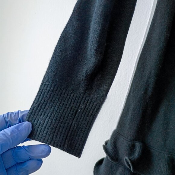 Michael Kors Black Ruffle Trim Sweater Tunic – Long Sleeve Knit Top | Size - Picture 3 of 5